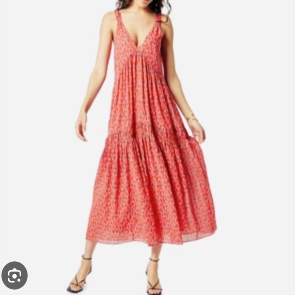JOIE Women Bondi Tiered Sleeveless Maxi Dress Sz M Babydoll Prairie Boho Cottage